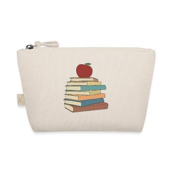 Apple auf Buchstapel - roter Apfel & Bücher - Bio-Täschchen - Natur - Vorne