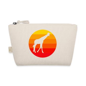 Sonnenuntergang Afrika Tier Geschenk Retro Giraffe - Bio-Täschchen - Natur - Vorne