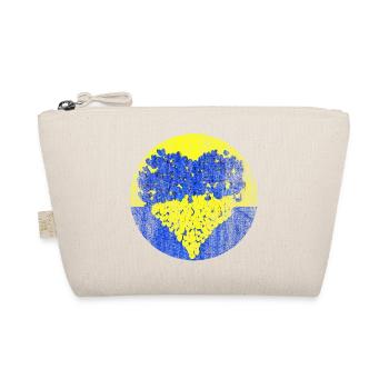 Ukraine Frieden Russland Flagge Fahne Herz - Bio-Täschchen - Natur - Vorne