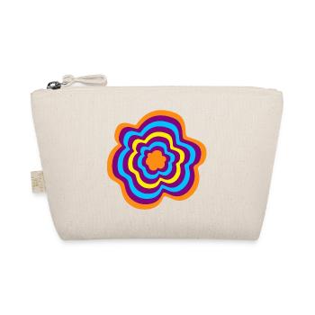 Rings Stripes Flower Yoga Meditation om - Organic Pouch - nature - Front
