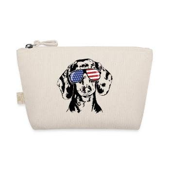 Dachshund DACHSHUND America Flag Glasses Wilsigns - Organic Pouch - nature - Front