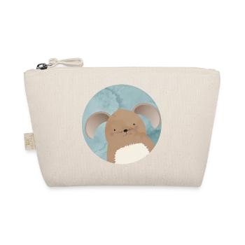 cute rabbit with floppy ears in watercolor patch - Organic Pouch - nature - Front