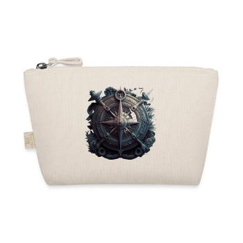 maritime anchor with cool sailing compass - Organic Pouch - nature - Front