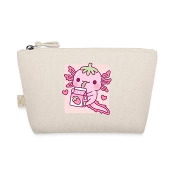 Süßer Axolotl liebt japanische Erdbeermilch - Bio-Täschchen - Natur - Vorne
