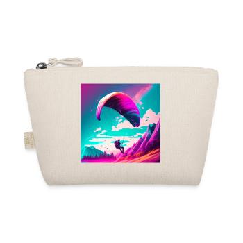 Paraglider im Retrowave Stil - Bio-Täschchen - Natur - Vorne