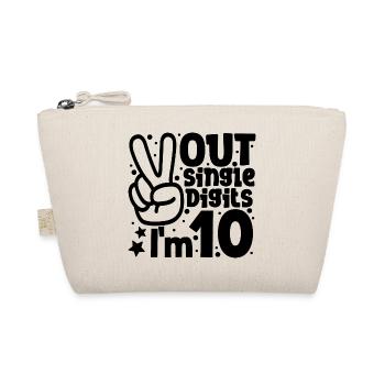 Peace Out Single Digits Ich bin 10 Jahre alt Geburtstag - Bio-Täschchen - Natur - Vorne