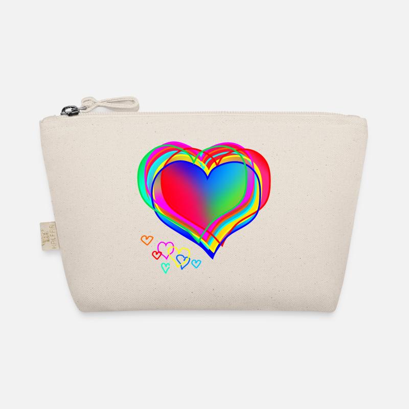 Herzdesign bunt abstrakt Valentinstag Bio-Täschchen