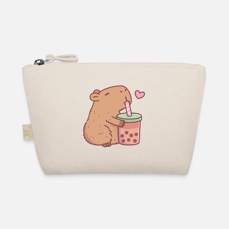 Süßes Capybara liebt Bubble Tea Bio-Täschchen