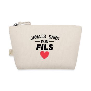 Jamais sans mon fils cadeau papa et maman - Trousse biologique - nature - Devant