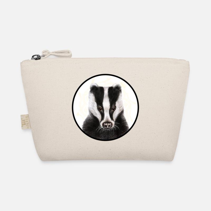 Dachs /Badger mit Logo - Bio-Täschchen - Natur