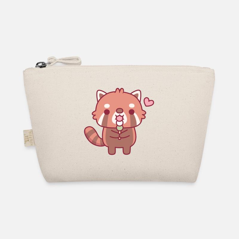 Cute Red Panda Eating Dango Dessert Organic Pouch