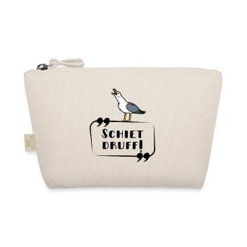 Moin - schreiende Möwe Schrift lustig norddeutsch - Bio-Täschchen - Natur - Vorne
