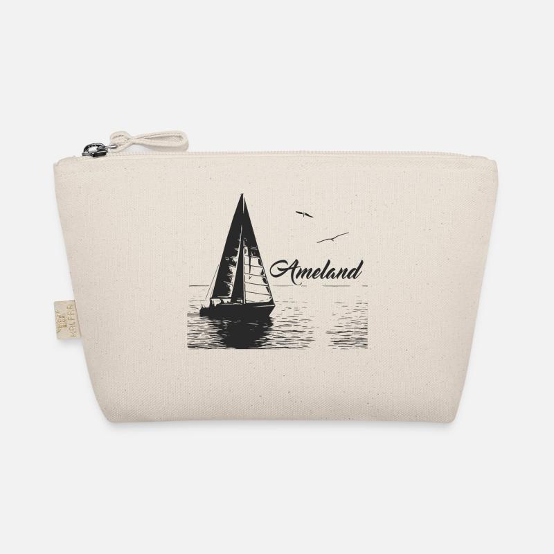 Ameland Segelboot und 2 Möwen - Bio-Täschchen - Natur