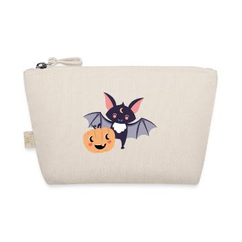 Bat with pumpkin - Organic Pouch - nature - Front