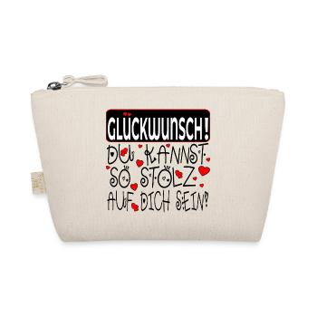 GLÜCKWUNSCH - STOLZ AUF DICH SPRÜCHE - HERZ - Bio-Täschchen - Natur - Vorne