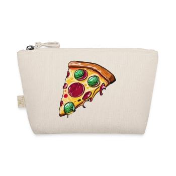 Illustration von Pizza mit grünen Oliven - Bio-Täschchen - Natur - Vorne