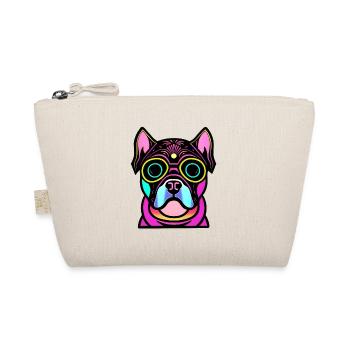 Glücklicher Hund. Glückliche Hunde. Bulldogge - Bio-Täschchen - Natur - Vorne