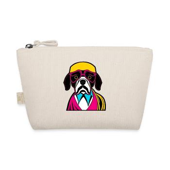 Glücklicher Hund. Glückliche Hunde. Boxer - Bio-Täschchen - Natur - Vorne