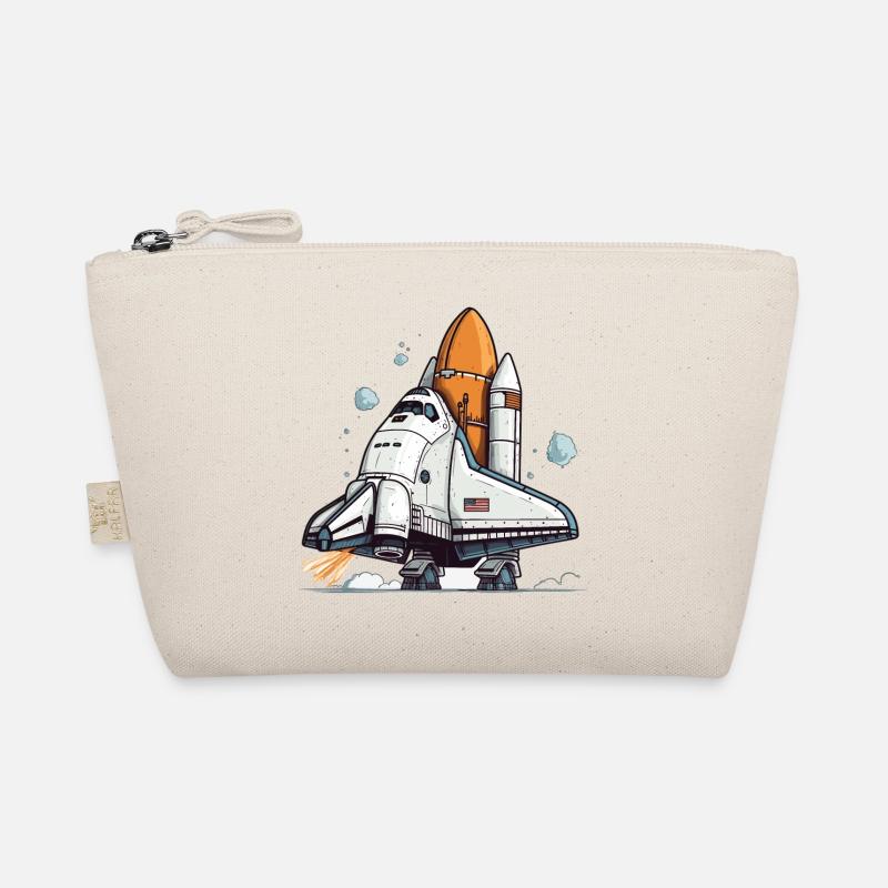 Playful Cartoon Space Shuttle Organic Pouch