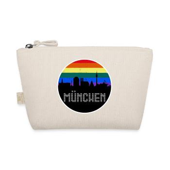 München Skyline Regenbogen - Bio-Täschchen - Natur - Vorne