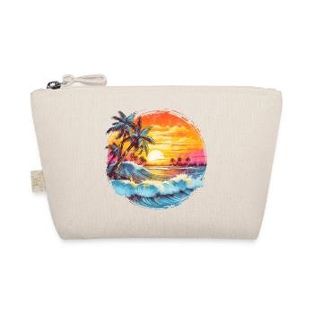 Sonne Sonnenuntergang Meer Palmen Urlaub Sommer - Bio-Täschchen - Natur - Vorne
