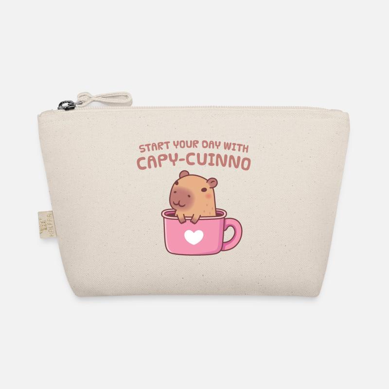 Cute Capybara Start Your Day With Capyuccino Coffe Organic Pouch