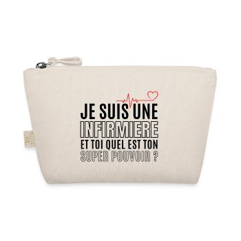 Infirmière super pouvoir humour infirmiere cadeau - Trousse biologique - nature - Devant