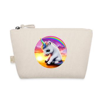 Einhorn traurig Regenbogen - Bio-Täschchen - Natur - Vorne
