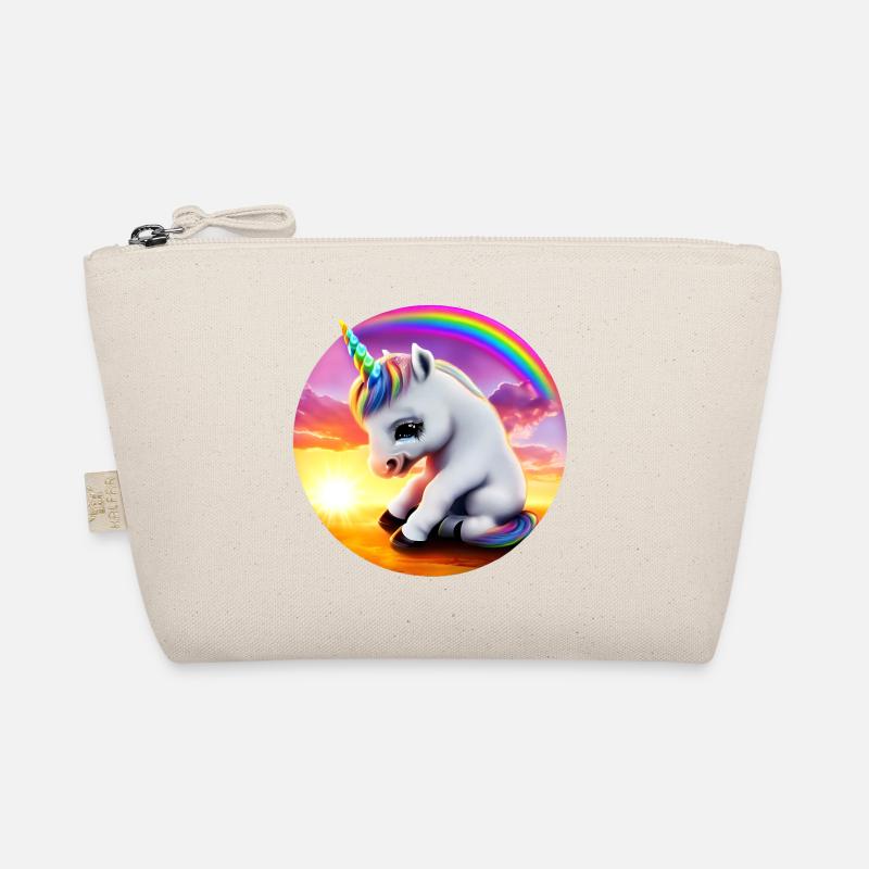 Einhorn traurig Regenbogen Bio-Täschchen
