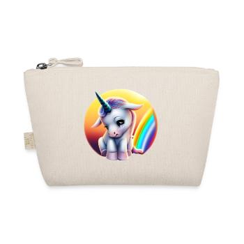 Depression Einhorn traurig Regenbogen - Bio-Täschchen - Natur - Vorne