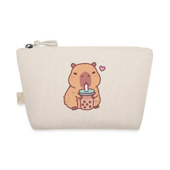 Mignon Capybara aime boire du thé à bulles - Trousse biologique - nature - Devant