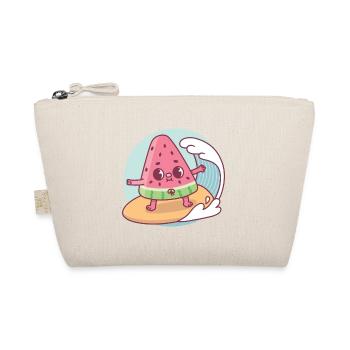 Cute Watermelon Surfing The Waves Funny - Organic Pouch - nature - Front