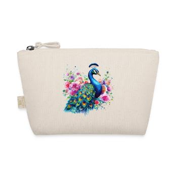Peacock Flowers Peacock Feather Exotic Colorful Colorful - Organic Pouch - nature - Front
