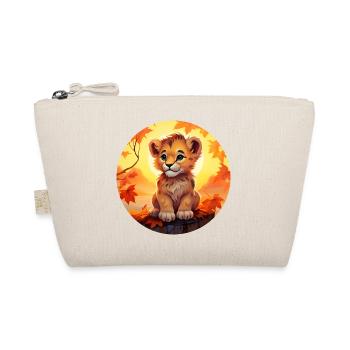 Lion cub in autumn foliage - Romantic sunset desi - Organic Pouch - nature - Front