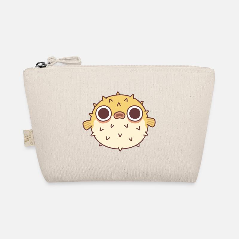 Cute Grumpy Puffer Fish Organic Pouch
