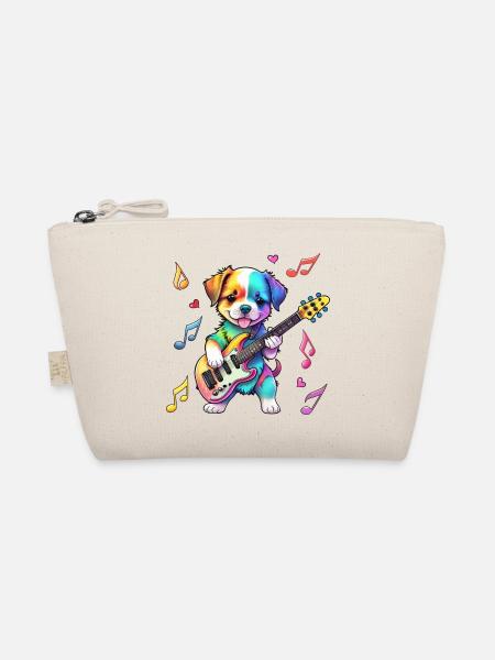 Rock Star Hound Welpe â Regenbogen - Bio-TĂ€schchen - Natur