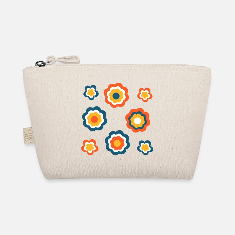 70er Jahre Blume Muster Retro Hippie Flowers Power - Bio-Täschchen - Natur
