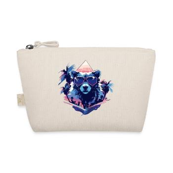 Future Bear with sunglasses - Organic Pouch - nature - Front