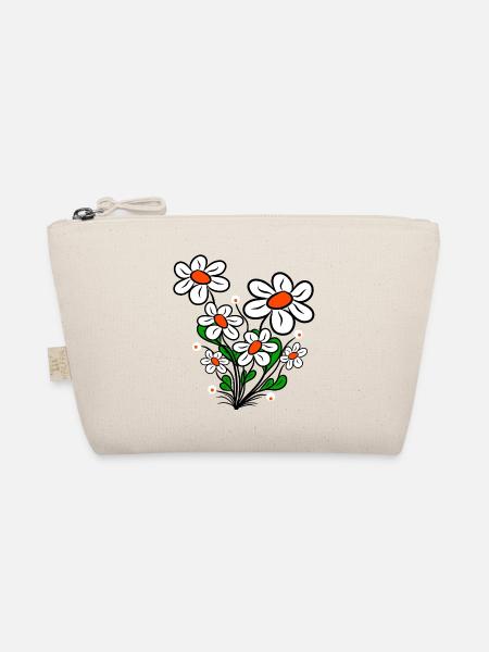 Gänseblümchen Margeriten Blumenranke Blüte blumig - Bio-Täschchen - Natur - Vorne