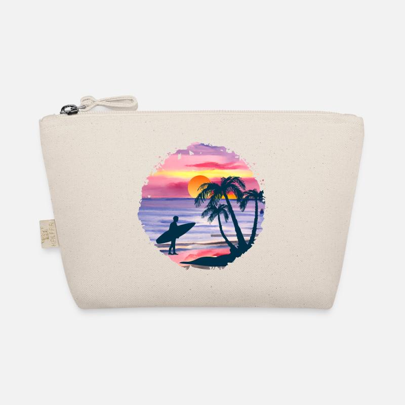 Aquarelle de plage de coucher de soleil d’été Trousse biologique