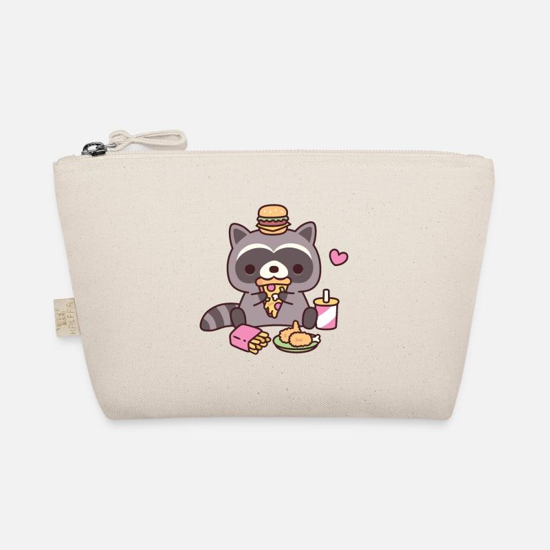 Mignon raton laveur mangeant de la restauration rapide Trousse biologique