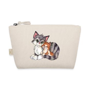 Niedliche Katze Mama mit Kitten Muttertag Geschenk - Bio-Täschchen - Natur - Vorne