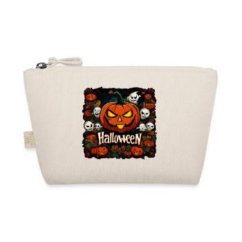 Halloween-Banner mit Kürbissen und Geistern - Bio-Täschchen - Natur - Vorne
