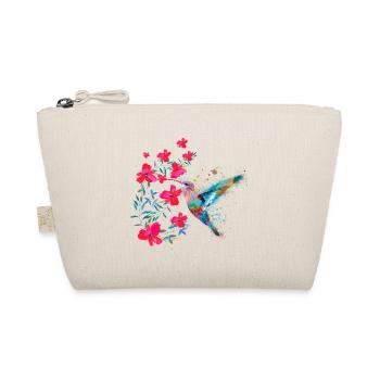 Hummingbird, Graffiti, Painting, Watercolor, Bird, Flowers - Organic Pouch - nature - Front