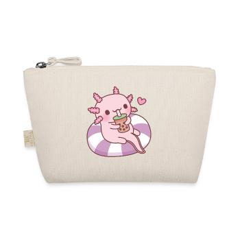 Mignon Axolotl Chilling sur Pool Float Boire Boba - Trousse biologique - nature - Devant
