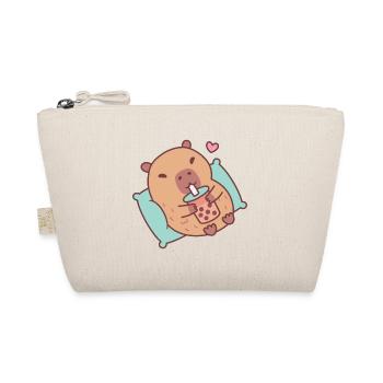 Mignon Capybara refroidir et boire du thé à bulles - Trousse biologique - nature - Devant