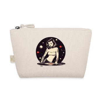 Cosmic Tattooed DJ Girl Design - Organic Pouch - nature - Front