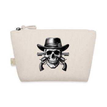 Western Skull with Hat and Guns Design - Organic Pouch - nature - Front