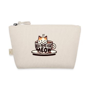 Purring coffee break: kitty in a cup, cat - Organic Pouch - nature - Front
