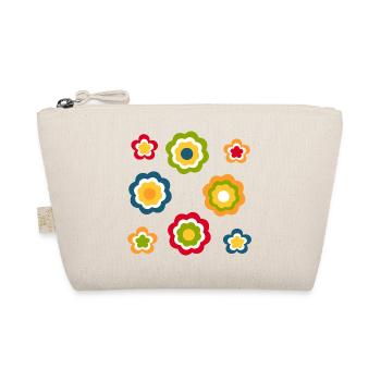 70s Flower Pattern Retro Hippie Festival - Organic Pouch - nature - Front